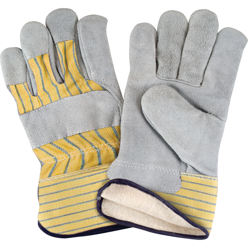 Gants d'ajusteur doubl&eacute;s pour l'hiver, T-Grand, Paume en Cuir de vache refendu, Doublure en Molleton de coton Solutions industrielles ALPHA