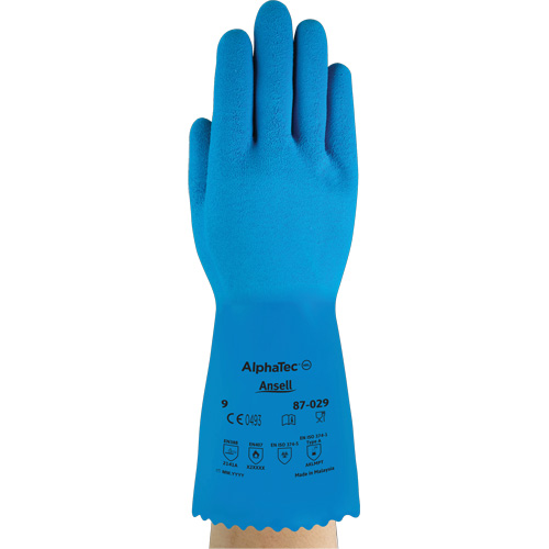 Gants AlphaTec 87-029, Taille Petit/7, 12" lo, Latex de caoutchouc, Doublure en Nylon, 50 mils Solutions industrielles ALPHA