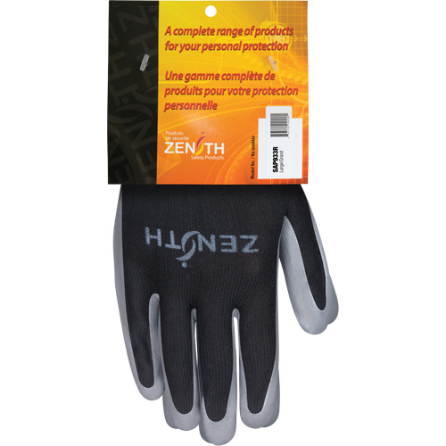 Gants enduits confortables de premi&egrave;re qualit&eacute;, 9/Grand, R&ecirc;vetement Nitrile, Calibre 13, Enveloppe en Polyester Solutions industrielles ALPHA