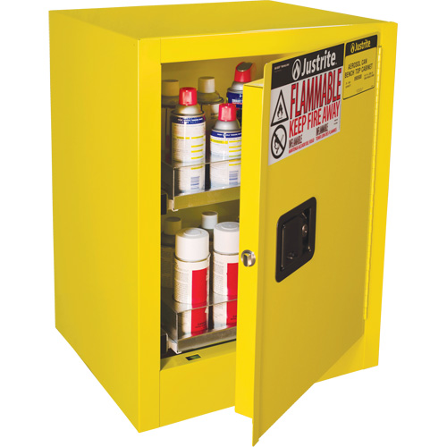 Armoire de s&eacute;curit&eacute; d'&eacute;tabli pour produits inflammables EX Sure-Grip, 24 gal., 1 Porte(s), 21" La x 27" h x 18" p Solutions industrielles ALPHA