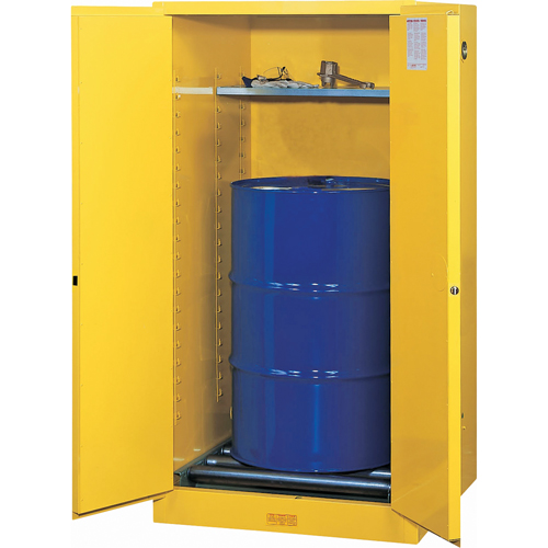 Armoires Sure-Grip EX pour entreposage de barils &agrave; la verticale, Capacit&eacute; de 55 gal. US, Jaune Solutions industrielles ALPHA
