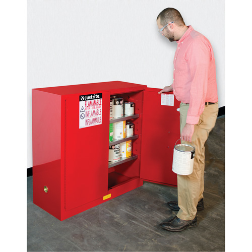 Armoire de s&eacute;curit&eacute; pour la peinture et les encres combustibles EX Sure-Grip, 40 gal., 3 tablettes Solutions industrielles ALPHA