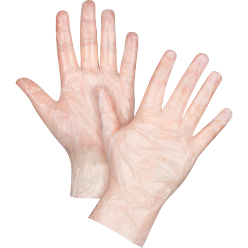 Gants jetables &eacute;conomiques, Petit, Poly&eacute;thyl&egrave;ne, 1 mil, Sans poudre, Transparent Solutions industrielles ALPHA