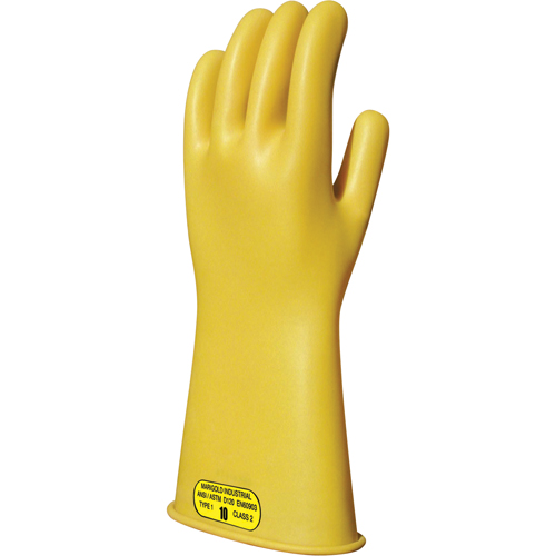 Gants isolants en caoutchouc naturel jaune, ASTM classe 2, Taille 8, 14" lo Solutions industrielles ALPHA