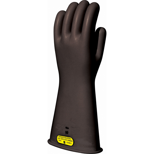 Black Natural Rubber Insulating Gloves, ASTM Class 2, Size 8, 14" L Solutions industrielles ALPHA