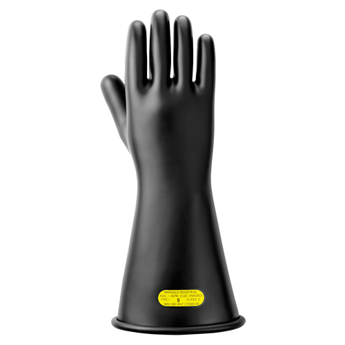 Black Natural Rubber Insulating Gloves, ASTM Class 2, Size 10, 14" L Solutions industrielles ALPHA