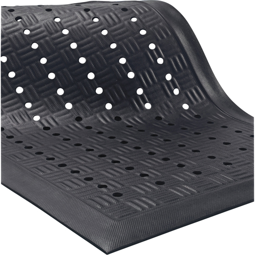 Cushion Station Mats, Slotted, 3-1/5' x 5-3/10' x 9/16", Black, Nitrile Solutions industrielles ALPHA