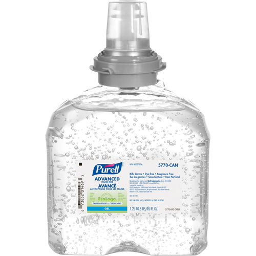TFX Advanced Hand Sanitizer, 1200 ml, Cartridge Refill, 70% Alcohol Solutions industrielles ALPHA