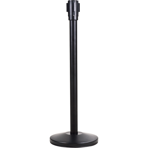 Poteau r&eacute;cepteur pour barri&egrave;res sur pieds pour le contr&ocirc;le des foules, Hauteur de 35", Noir Solutions industrielles ALPHA