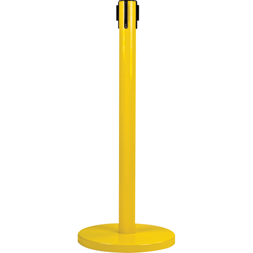 Poteau r&eacute;cepteur pour barri&egrave;res sur pieds pour le contr&ocirc;le des foules, Hauteur de 35", Jaune Solutions industrielles ALPHA
