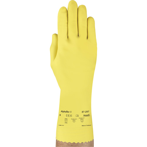 VersaTouch&reg; 297 Gloves, Size Medium/8, 12" L, Rubber Latex, Flock-Lined Inner Lining, 20-mil Solutions industrielles ALPHA