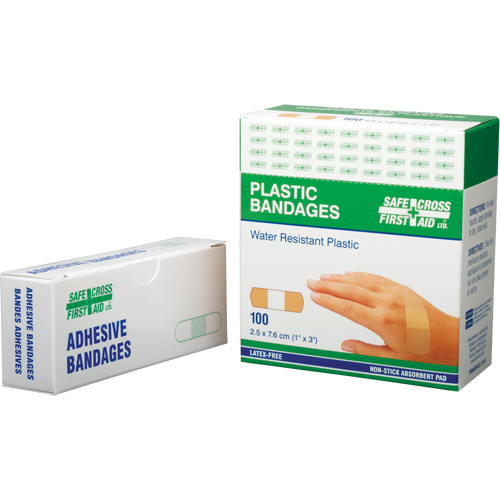 Bandages, Rectangular/Square, 3", Plastic, Sterile Solutions industrielles ALPHA