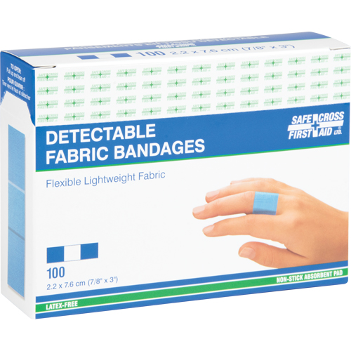 Bandages, Rectangular/Square, 3", Fabric Metal Detectable, Sterile Solutions industrielles ALPHA