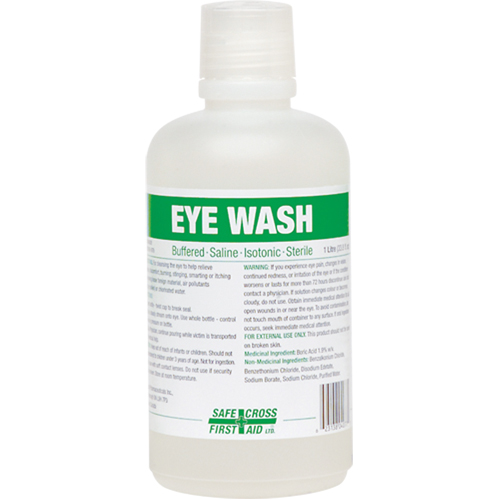 Eyewash Solution, Full Bottle, 1000 ml Solutions industrielles ALPHA