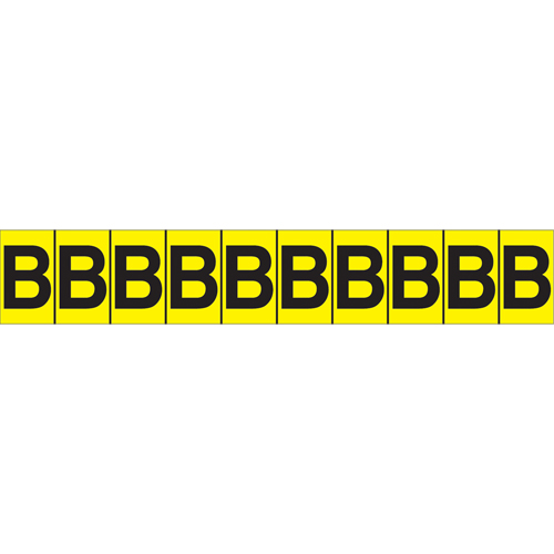 Individual Adhesive Letter Markers, B, 1" H, Black on Yellow Solutions industrielles ALPHA
