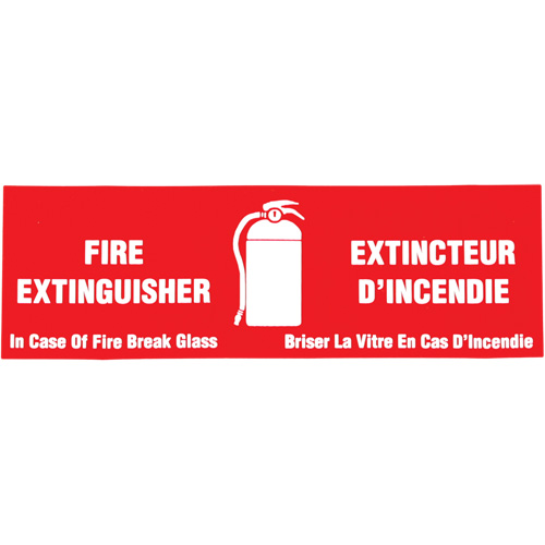 "Fire Extinguisher / Extincteur d'incendie" Label, 2" x 6", Vinyl, Bilingual with Pictogram Solutions industrielles ALPHA