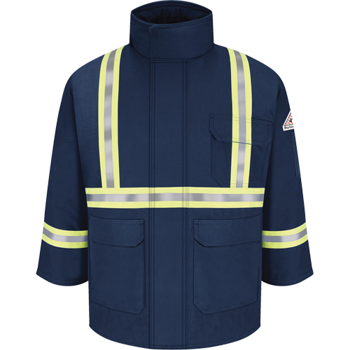 Parkas ignifuges avec bandes r&eacute;fl&eacute;chissantes, Hommes, 3T-Grand, Bleu marine Solutions industrielles ALPHA