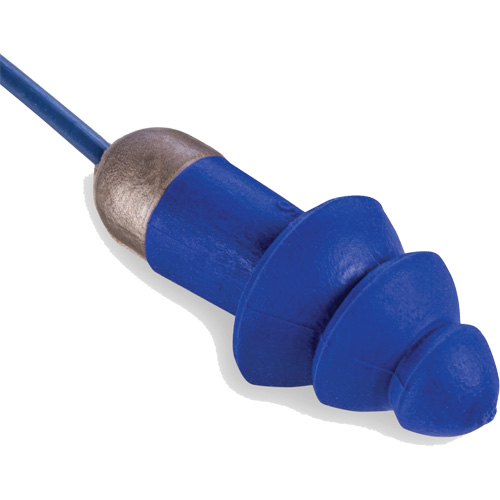 Bouchons d'oreille r&eacute;utilisables et d&eacute;tectable Rockets, Avec cordon, Taille unique, Vrac - &eacute;tui en plastique, NRR dB 27 Solutions industrielles ALPHA