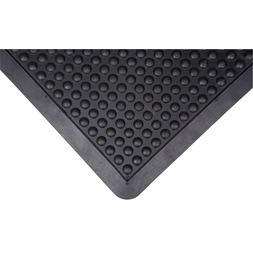 Anti-Fatigue Dome Matting, Bubbled, 2' x 3' x 1/2", Black, Rubber Solutions industrielles ALPHA