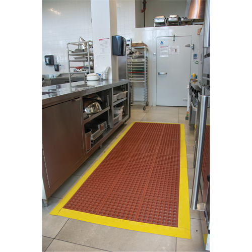 Anti-Fatigue Link Matting, Honeycomb, 3' x 3' x 1/2", Brown, Nitrile/Rubber Solutions industrielles ALPHA