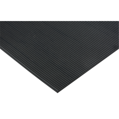 Fine Ribbed Matting, Wiper, 4' x 75' x 1/8", Black Solutions industrielles ALPHA