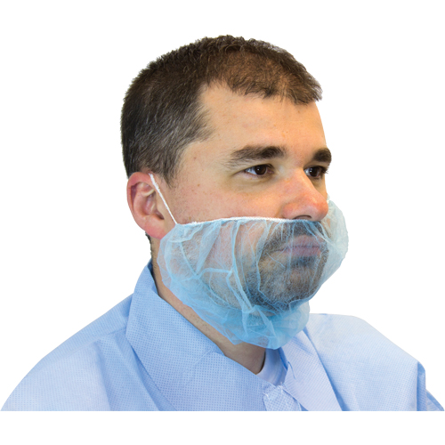 Disposable Beard Covers, Polypropylene, Blue Solutions industrielles ALPHA