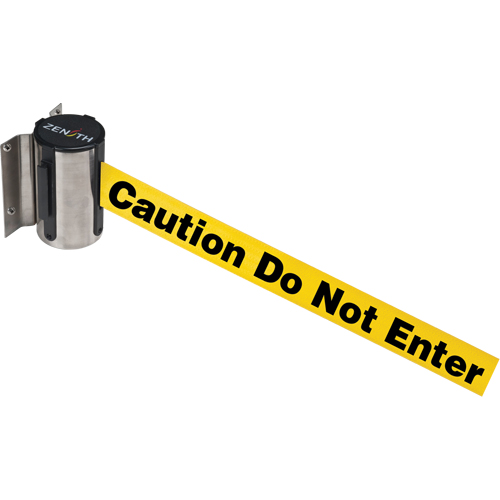 Barri&egrave;re &agrave; fixation murale, Acier, Fixation par vis, 7', Ruban Jaune Solutions industrielles ALPHA