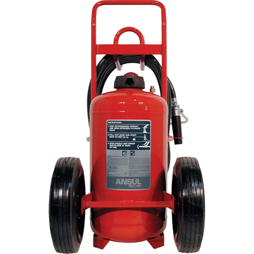 Extincteurs Red Line sur roues, BC, Capacit&eacute; 125 lb Solutions industrielles ALPHA