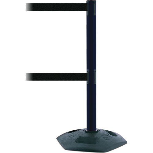 Dual Line Heavy Duty Post, Plastic, 38" H, Black Tape, 7.5' Tape Length Solutions industrielles ALPHA