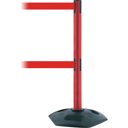 Dual Line Heavy Duty Post, Plastic, 38" H, Red Tape, 13' Tape Length Solutions industrielles ALPHA