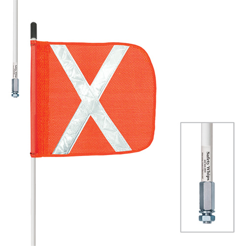 Tiges de s&eacute;curit&eacute; robustes Safety Whip, Fixation Filet&eacute;, Hauteur 5', Orange Solutions industrielles ALPHA