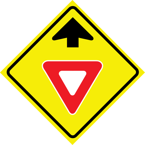 "Yield Ahead" Roll-Up Traffic Sign, 36" x 36", Vinyl, Pictogram Solutions industrielles ALPHA