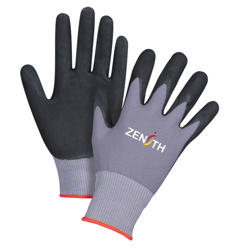 Gants ZX-1 de premi&egrave;re qualit&eacute; compatibles avec les &eacute;crans tactiles, 6/T-petit, R&ecirc;vetement Mousse de nitrile, Calibre 15, Enveloppe en Nylon Solutions industrielles ALPHA