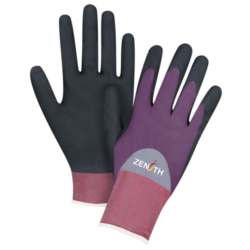 Gants enduits de premi&egrave;re qualit&eacute; ZX-2, 8/Moyen, R&ecirc;vetement Nitrile/Mousse de nitrile, Calibre 18, Enveloppe en Nylon Solutions industrielles ALPHA