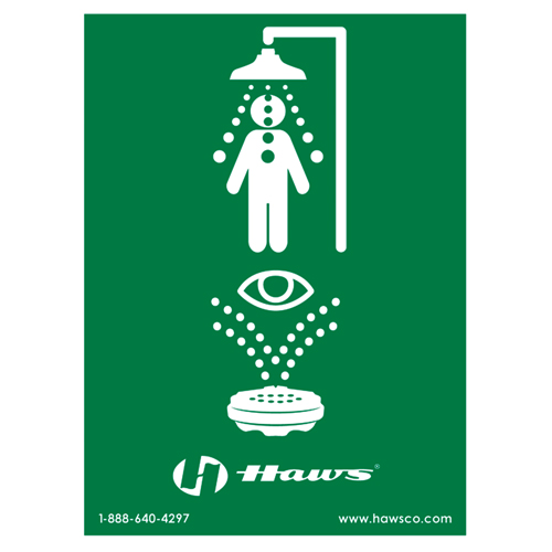Enseigne douche/douche oculaire d'urgence, 24" x 18", Plastique, Pictogramme Solutions industrielles ALPHA