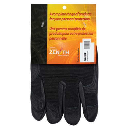 ZM300 Mechanic's Gloves, Grain Leather Palm, Size X-Large Solutions industrielles ALPHA