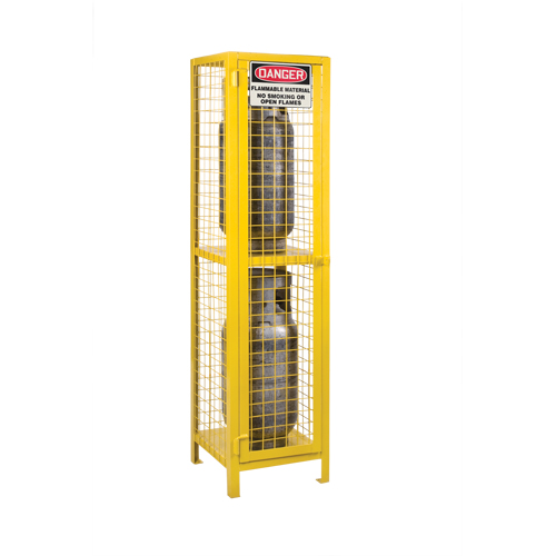 Armoires pour cylindres &agrave; gaz, nbre de bouteilles: 2, 17" , 17" , 69" , Jaune Solutions industrielles ALPHA