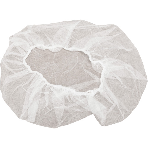 Non-Woven Bouffant Caps, Polypropylene, 18", White Solutions industrielles ALPHA