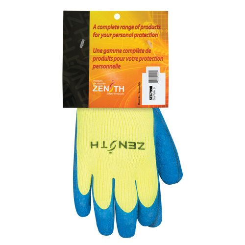 Gants haute visibilit&eacute; doubl&eacute;s d'acrylique de caoutchouc naturel, 9, R&ecirc;vetement Latex de caoutchouc, Calibre 7, Enveloppe en Acrylique Solutions industrielles ALPHA