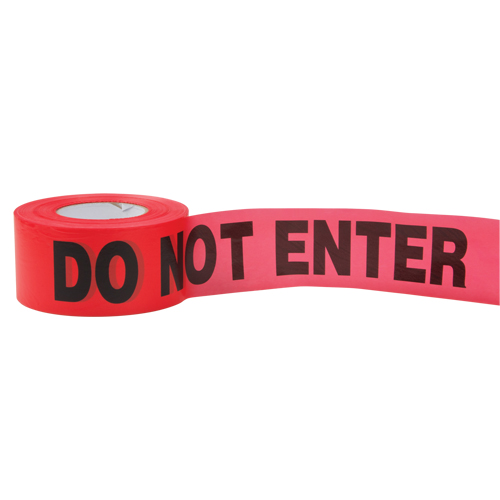 Rubans standards pour barricades, Anglais, 3" la x 1000' lo, 2 mils, Rouge Solutions industrielles ALPHA