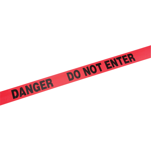 Rubans standards pour barricades, Anglais, 3" la x 1000' lo, 2 mils, Rouge Solutions industrielles ALPHA