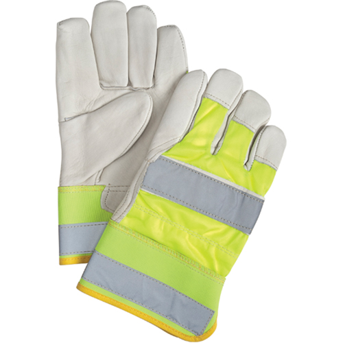 Gants d'ajusteur orange haute visibilit&eacute; &agrave; chaleur sup&eacute;rieure, Grand, Paume en Cuir fleur de vache, Doublure en Thinsulate Solutions industrielles ALPHA
