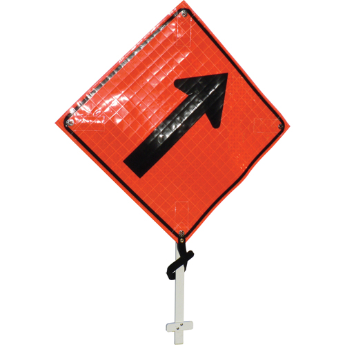 Right Diagonal Arrow Pole Sign, 24" x 24", Vinyl, Pictogram Solutions industrielles ALPHA