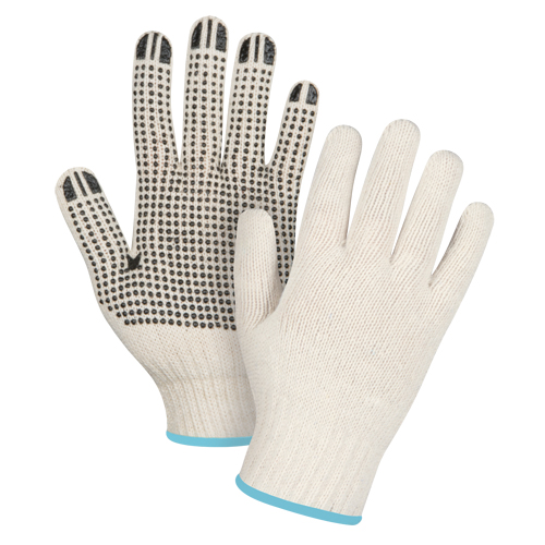 Gants l&eacute;gers tricot&eacute;s &agrave; pois, Poly/coton, Un c&ocirc;t&eacute;, Calibre 7, T-Grand Solutions industrielles ALPHA