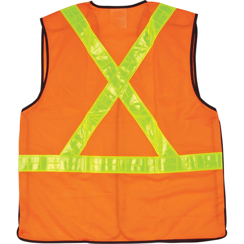 5-Point Tear-Away Traffic Safety Vest, High Visibility Orange, Medium, Polyester Solutions industrielles ALPHA
