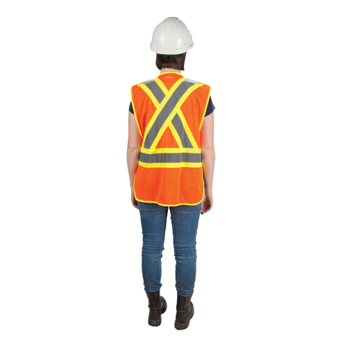 CSA Compliant High Visibility Surveyor Vest, High Visibility Orange, Medium, Polyester Solutions industrielles ALPHA