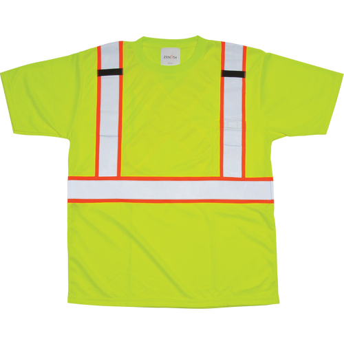 CSA Compliant T-Shirt, Polyester, Medium, High Visibility Lime-Yellow Solutions industrielles ALPHA