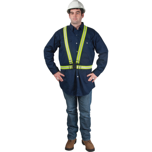 Standard-Duty Safety Harness, High Visibility Lime-Yellow, Silver Reflective Colour, Medium Solutions industrielles ALPHA
