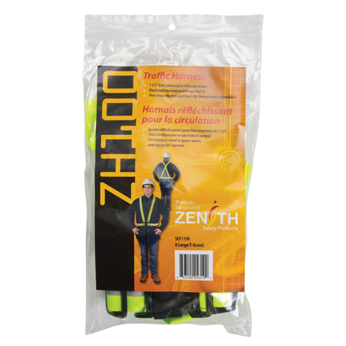Harnais de s&eacute;curit&eacute; d'usage standard, Jaune lime haute visibilit&eacute;, Couleur r&eacute;fl&eacute;chissante Argent, T-Grand Solutions industrielles ALPHA