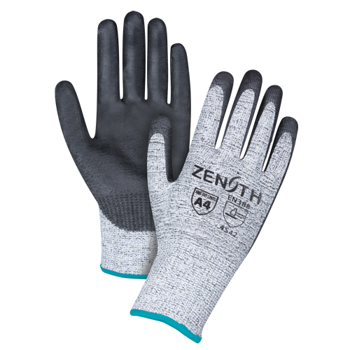 Gants &eacute;lastiques sans coutures r&eacute;sistants &agrave; la coupe, Taille T-Grand/10, Calibre 13, Rev&ecirc;tement Polyur&eacute;thane, Enveloppe en PEHP, ANSI/ISEA 105 niveau 4/EN 388 niveau 5 Solutions industrielles ALPHA